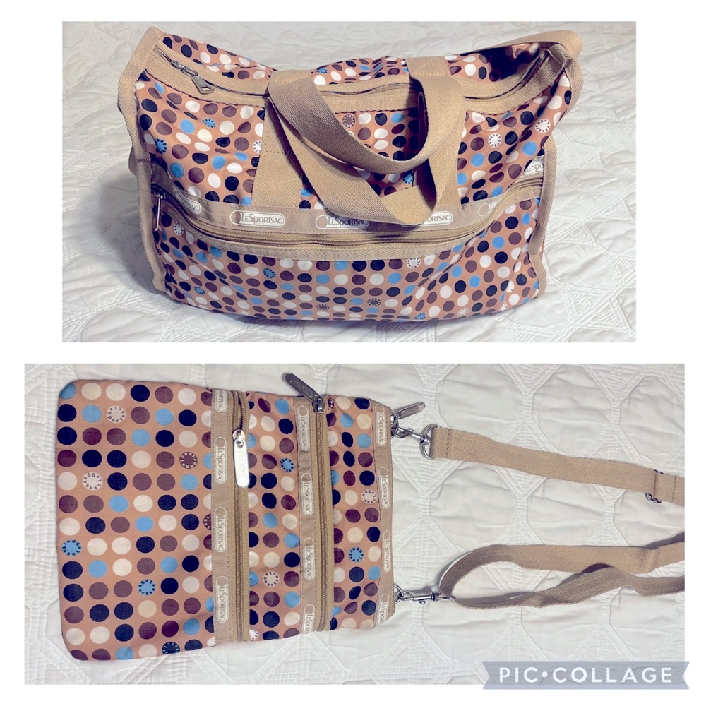 🤎 Lesportsac Travel Set - Large Weekender Duffel Bag & Kylie Crossbody Bag 🤎